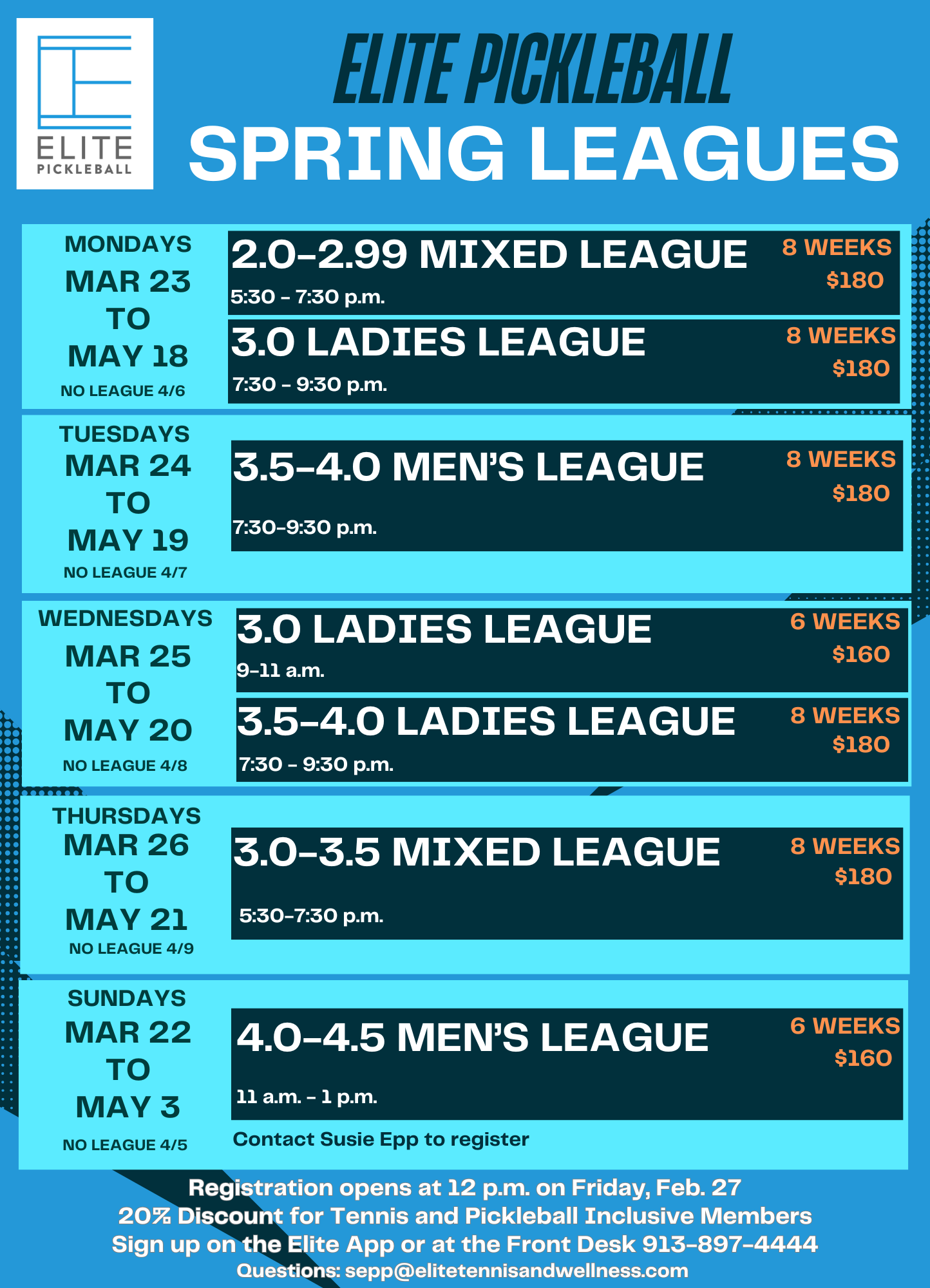 MONDAYS 710 - 814 3.0-3.49 Individuals 530-700PM $90 per person 2.0-2.99 Individuals 700-830 PM $90 per person